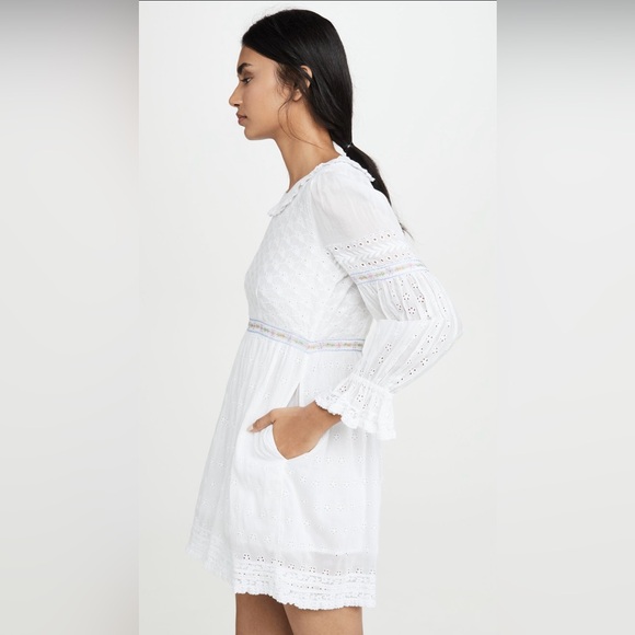 LoveShackFancy BNWT Jullian Mini Dress in White Broderie Anglaise- Size US 4 - Picture 5 of 16